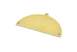 Semi Circle Charm, 8 Raw Brass Half Moon Charms With 3 Holes, Blanks, Stamping Blanks (38x20x0.80mm) M512