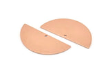 Semi Circle Blank, 6 Raw Copper Half Moon Charms With 1 Hole, Stamping Blanks (38x17x0.80mm) M674
