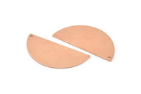 Semi Circle Blank, 6 Raw Copper Half Moon Charms With 1 Hole, Stamping Blanks (38x17x0.80mm) M675