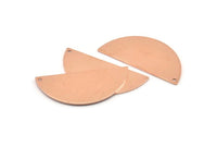 Semi Circle Blank, 6 Raw Copper Half Moon Charms With 1 Hole, Stamping Blanks (38x17x0.80mm) M675