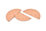 Semi Circle Blank, 6 Raw Copper Half Moon Charms With 4 Holes, Stamping Blanks (38x17x0.80mm) M678