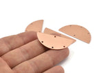 Semi Circle Blank, 6 Raw Copper Half Moon Charms With 4 Holes, Stamping Blanks (38x17x0.80mm) M679