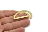 Semi Circle Blank, 10 Raw Brass Half Moon Stamping Blanks (38x17x0.80mm) M515