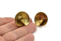 Brass Flower Earring, 2 Raw Brass Flower Stud Earrings (24mm) N1132