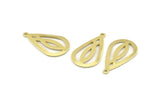 Brass Drop Charm, 12 Raw Brass Drop Charms With 1 Loop (28x16x0.80mm) A1609