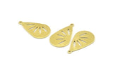 Brass Drop Charm, 12 Raw Brass Drop Charms With 1 Loop (28x16x0.80mm) A1610