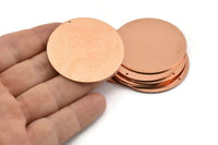 Huge Round Charm, 2  Raw Copper Round Stamping Blanks With 1 Hole (43x0.90mm) M538