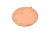 Huge Round Charm, 2  Raw Copper Round Stamping Blanks With 1 Loop (45x43x0.90mm) M540