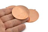 Huge Round Charm, 2  Raw Copper Round Stamping Blanks With 1 Loop (45x43x0.90mm) M540
