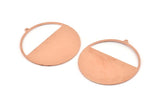 Huge Round Charm, 2  Raw Copper Round Stamping Blanks With 1 Loop (45x43x0.90mm) M546