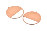 Huge Round Charm, 2  Raw Copper Round Stamping Blanks With 1 Loop (45x43x0.90mm) M545
