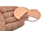 Huge Round Charm, 2  Raw Copper Round Stamping Blanks With 1 Loop (45x43x0.90mm) M545