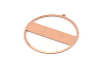 Huge Round Charm, 2  Raw Copper Round Stamping Blanks With 1 Loop (45x43x0.90mm) M543