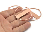 Huge Round Charm, 2  Raw Copper Round Stamping Blanks With 1 Loop (45x43x0.90mm) M543