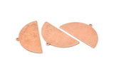 Semi Circle Charm, 6 Raw Copper Half Moon Charms With 1 Hole, Blanks (38x20x0.80mm) M681