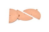 Semi Circle Charm, 6 Raw Copper Half Moon Charms With 4 Holes, Blanks (38x20x0.80mm) M684
