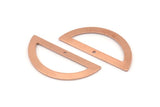 Semi Circle Charm, 12 Raw Copper Half Moon Charms With 1 Hole, Blanks (38x17x0.80mm) M697