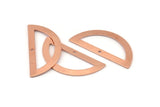 Semi Circle Charm, 12 Raw Copper Half Moon Charms With 1 Hole, Blanks (38x17x0.80mm) M697