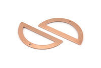 Semi Circle Charm, 12 Raw Copper Half Moon Charms With 1 Hole, Blanks (38x17x0.80mm) M698