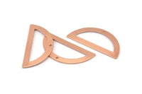 Semi Circle Charm, 12 Raw Copper Half Moon Charms With 1 Hole, Blanks (38x17x0.80mm) M698
