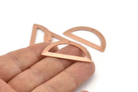 Semi Circle Charm, 12 Raw Copper Half Moon Charms With 1 Hole, Blanks (38x17x0.80mm) M698