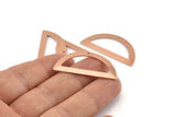 Semi Circle Charm, 12 Raw Copper Half Moon Charms With 1 Hole, Blanks (38x17x0.80mm) M698