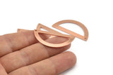Semi Circle Charm, 12 Raw Copper Half Moon Charms With 1 Hole, Blanks (38x17x0.80mm) M699