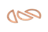 Semi Circle Charm, 12 Raw Copper Half Moon Charms With 4 Holes, Blanks (38x17x0.80mm) M702