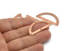 Semi Circle Charm, 12 Raw Copper Half Moon Charms With 4 Holes, Blanks (38x17x0.80mm) M702
