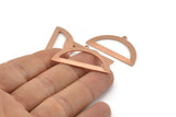 Semi Circle Charm, 12 Raw Copper Half Moon Charms With 1 Loop, Blanks (38x20x0.80mm) M692