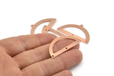 Semi Circle Charm, 12 Raw Copper Half Moon Charms With 1 Loop And 3 Holes, Blanks (38x20x0.80mm) M695