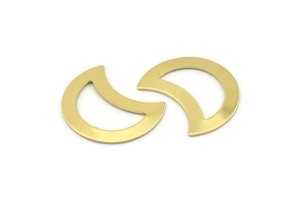 Brass Moon Blank, 12 Raw Brass Moon Stamping Blanks, Findings (25x15x0.70mm) M768