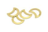 Brass Moon Blank, 12 Raw Brass Moon Stamping Blanks, Findings (25x15x0.70mm) M768