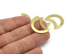 Brass Moon Blank, 12 Raw Brass Moon Stamping Blanks, Findings (25x15x0.70mm) M768
