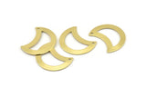 Brass Moon Charm, 12 Raw Brass Moon Charm With 1 Hole, Blanks, Findings (25x15x0.70mm) M769