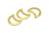 Brass Moon Charm, 12 Raw Brass Moon Charm With 1 Hole, Blanks, Findings (25x15x0.70mm) M770