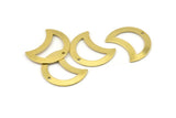 Brass Moon Charm, 12 Raw Brass Moon Charm With 1 Hole, Blanks, Findings (25x15x0.70mm) M770