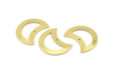 Brass Moon Charm, 12 Raw Brass Moon Charm With 1 Hole, Blanks, Findings (25x15x0.70mm) M771