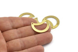 Brass Moon Charm, 12 Raw Brass Moon Charm With 2 Holes, Blanks, Findings (25x15x0.70mm) M773