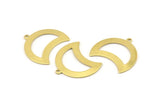 Brass Moon Charm, 12 Raw Brass Moon Charm With 1 Loop, Blanks, Findings (25x18x0.70mm) M753