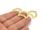 Brass Moon Charm, 12 Raw Brass Moon Charm With 1 Loop And 1 Hole, Blanks, Findings (25x18x0.70mm) M754