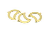 Brass Moon Charm, 12 Raw Brass Moon Charm With 1 Loop And 2 Holes, Blanks, Findings (25x18x0.70mm) M755