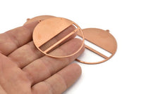 Huge Round Charm, 2  Raw Copper Round Stamping Blanks With 1 Loop (45x43x0.90mm) M548