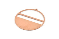 Huge Round Charm, 2  Raw Copper Round Stamping Blanks With 1 Loop (45x43x0.90mm) M549