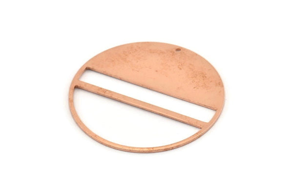 Huge Round Charm, 2  Raw Copper Round Stamping Blanks With 1 Hole (43x0.90mm) M550