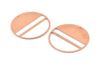 Huge Round Charm, 2  Raw Copper Round Stamping Blanks With 1 Hole (43x0.90mm) M550