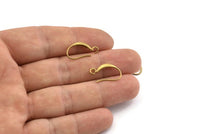 Brass Ear Hooks, 12 Raw Brass Earring Wires, Earring Hooks (18x10mm) BS 1711