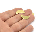 Brass Moon Blank, 12 Raw Brass Moon Stamping Blanks, Findings (18x8.5x0.70mm) M737