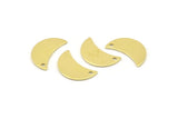 Brass Moon Charm, 12 Raw Brass Moon Charm With 1 Hole, Blanks, Findings (18x8.5x0.70mm) M739