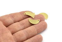 Brass Moon Charm, 12 Raw Brass Moon Charm With 1 Hole, Blanks, Findings (18x8.5x0.70mm) M739